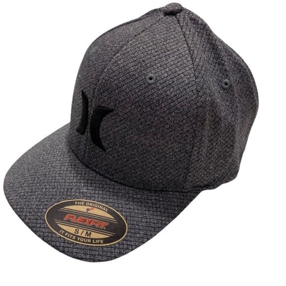 Hurley Unisex Icon Baseball Cap Sz Sm-Med Dk Grey Heather Textured Flex Fit NWT - Picture 5 of 8